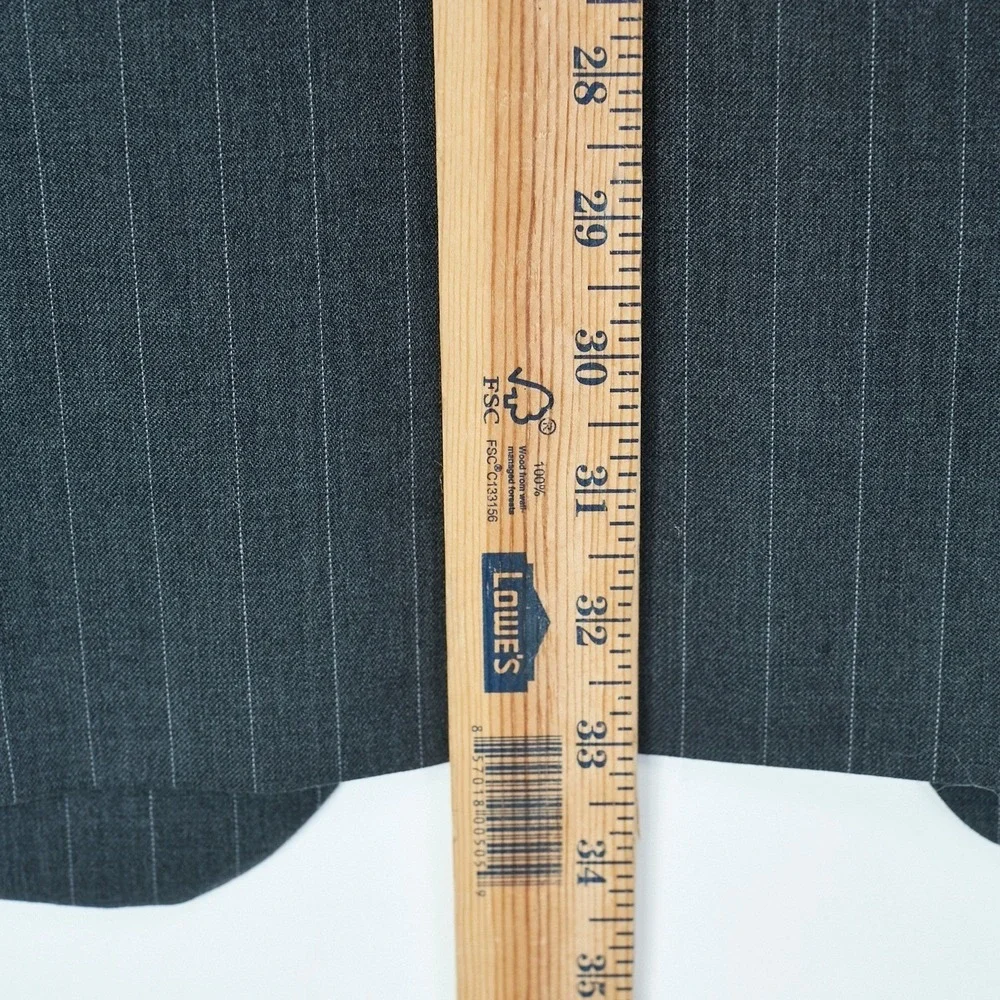 Chaps Men's Gray Pinstripe‎ Wool Suit Jacket Blazer 42L Formal Business READ